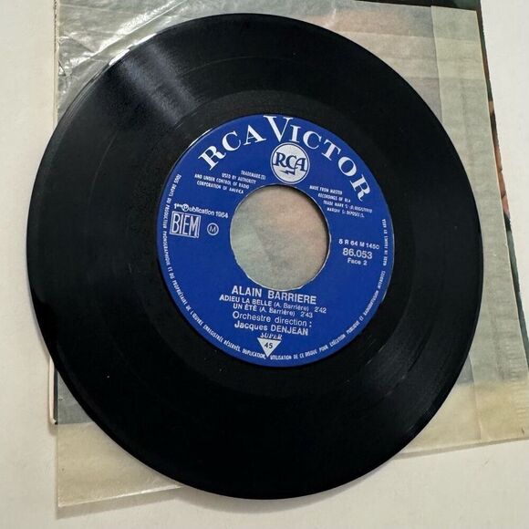 Vtg Vinyl Record 45 RPM Alain Barriere Ma Vie Ref 86.053 M RCA 7" Single France - Picture 6 of 8